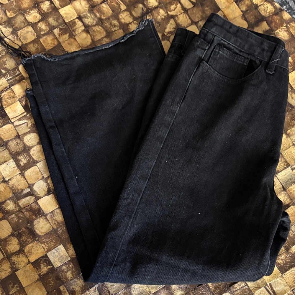 Princess Polly Black Straight Leg Jeans